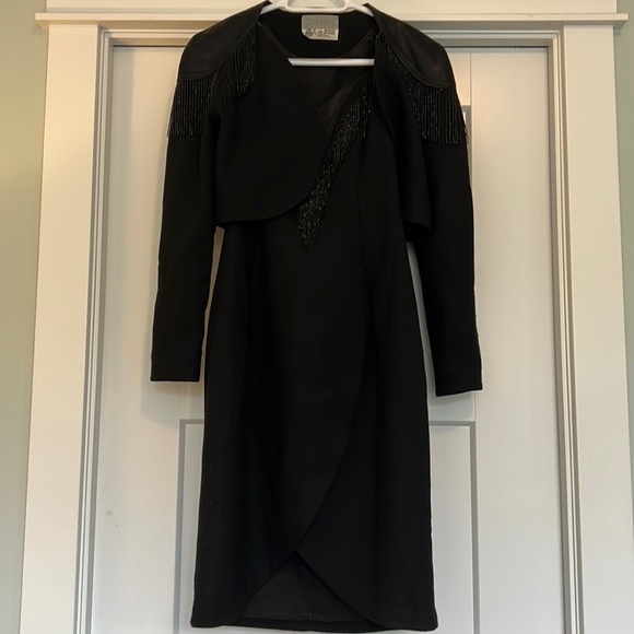 Zakura black cocktail dress. Pure virgin wool that drape’s beautifully - Picture 2 of 7